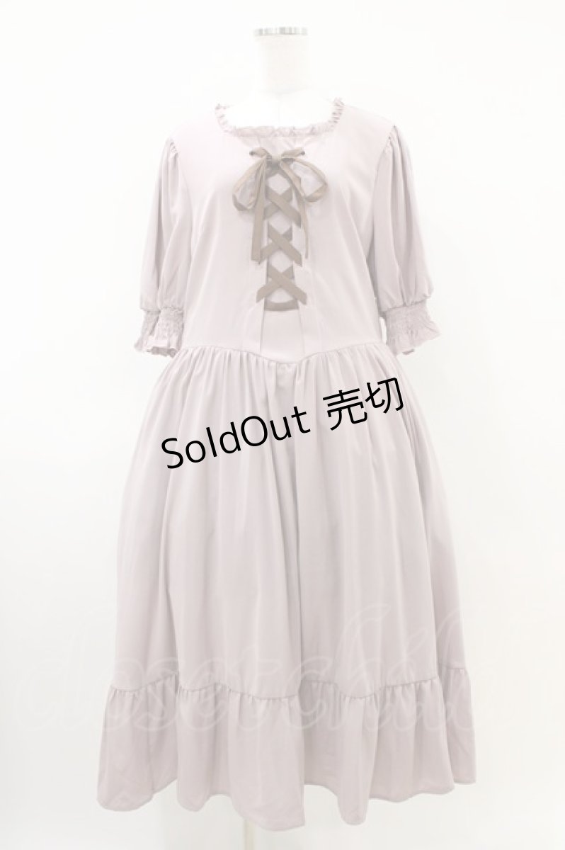 画像1: m petit by misako / AMレースアップワンピース 3L ピンク H-26-04-06-1020-LO-OP-NS-ZH (1)