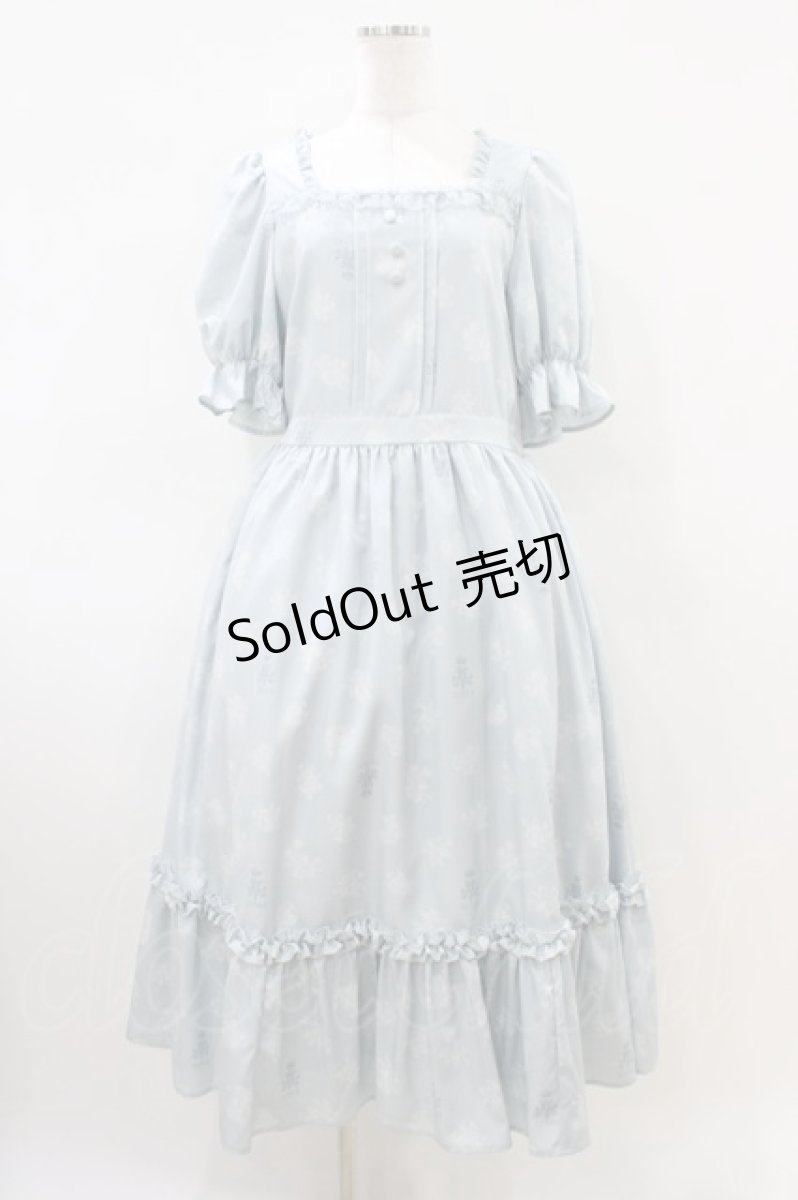 画像1: m petit by misako / AOKハナガラスクエアワンピース LL サックス H-26-04-06-1021-LO-OP-NS-ZH (1)