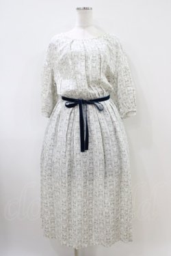 画像1: Cherir la femme / にらめっこワンピース M オフ/ネイビー H-26-04-06-1022-LO-OP-NS-ZH