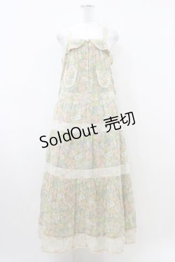 画像1: Cherir la femme / オリプリワンピース M ブルー花柄 H-26-04-06-1029-LO-OP-NS-ZH