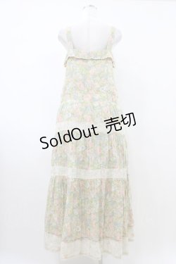 画像2: Cherir la femme / オリプリワンピース M ブルー花柄 H-26-04-06-1029-LO-OP-NS-ZH