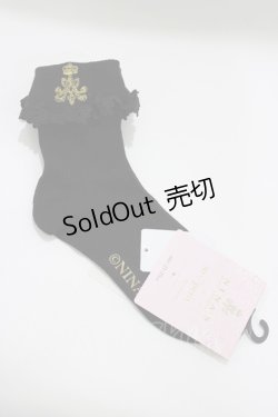 画像1: m petit by misako / AMCSNIレースロゴ  ブラック H-26-04-06-052-LO-ZA-NS-ZH