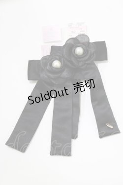 画像1: m petit by misako / AMOVKフロントリボン  ブラック H-26-04-06-060-LO-ZA-NS-ZH