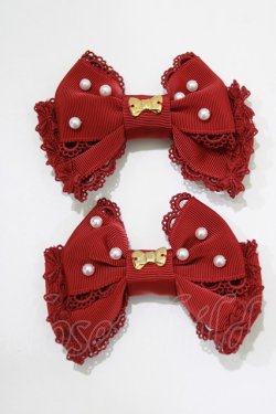 画像2: Angelic Pretty / ドルチェパールリボンクリップSet  ワイン H-26-04-06-061-AP-AC-NS-ZH