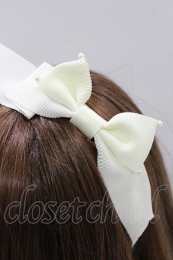 画像2: Innocent World / グログランパールカチューシャ  アイボリー H-26-04-06-063-IW-AC-NS-ZH