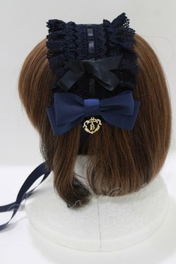 画像2: BABY,THE STARS SHINE BRIGHT / 別珍プリンセスドロップヘッドドレス  ネイビー H-26-04-06-069-BA-AC-NS-ZH