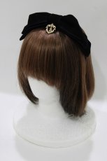 画像1: BABY,THE STARS SHINE BRIGHT / Ruban de Noel Neige別珍リボンカチューシャ  ネイビー H-26-04-06-074-BA-AC-NS-ZH (1)