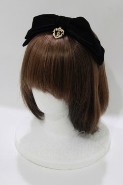 画像1: BABY,THE STARS SHINE BRIGHT / Ruban de Noel Neige別珍リボンカチューシャ  ネイビー H-26-04-06-074-BA-AC-NS-ZH