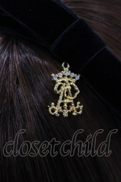 画像2: ALICE and the PIRATES / 別珍リボンカチューシャ  ブラック H-26-04-06-075-PA-AC-NS-ZH