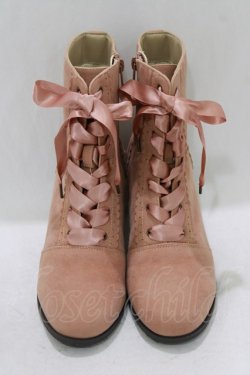 画像1: axes femme / レースアップブーツ L ピンク H-26-04-06-077-AX-SH-NS-ZH