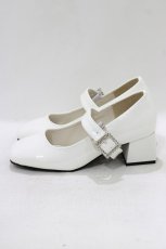 画像2: DearMyLoveRose / スクエアストラップパンプス 22.5cm 白 H-26-04-06-079-EL-SH-NS-ZH (2)