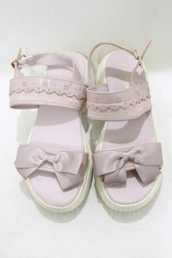 画像1: m petit by misako / AMリボンスニーカーサンダル LL ピンク H-26-04-06-082-LO-SH-NS-ZH