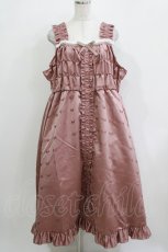 画像1: Cherirulu Chocola / リボン柄ジャンパースカート 4L ピンク H-26-04-06-012-GO-OP-NS-ZH (1)