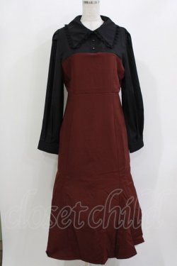 画像1: DearMyLoveRose / マーメイドクラシカルワンピース 3L ボルドー H-26-04-06-015-EL-OP-NS-ZH