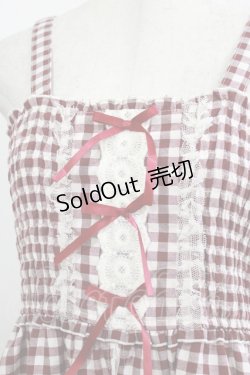 画像4: axes femme / ギンガムシャーリングキャミワンピース M ワイン H-26-04-06-021-AX-OP-NS-ZH