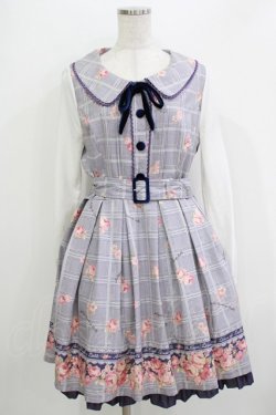 画像1: LIZ LISA / グレンチェックローズワンピース Free ネイビー H-26-04-07-028-LO-OP-NS-ZH