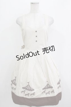 画像1: Fi.n.t / カルーセルストライプジャンパースカート Free ベージュ/ブラウン H-26-04-07-031-CA-OP-NS-ZH