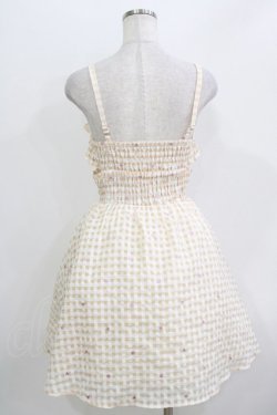 画像3: axes femme POETIQUE / ハートドット刺繍ギンガムワンピース M ベージュ H-26-04-07-032-AX-OP-NS-ZH