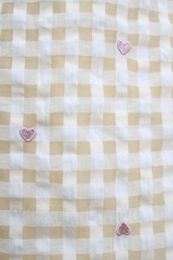 画像4: axes femme POETIQUE / ハートドット刺繍ギンガムワンピース M ベージュ H-26-04-07-032-AX-OP-NS-ZH