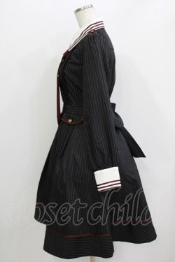 画像2: Amavel / ピンストライプシャツカラーワンピース Free ブラック H-26-04-07-034-CA-OP-NS-ZH