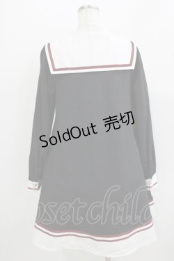 画像3: Amavel / スクエアカラーセーラー裏毛ワンピース Free グレー H-26-04-07-035-CA-OP-NS-ZH