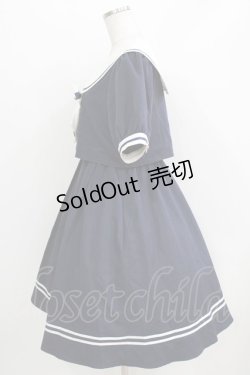 画像2: Amavel / Ribbon Emblem Setup風セーラーワンピース（ミドル丈） Free ネイビー H-26-04-07-004-CA-OP-NS-ZH