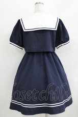 画像3: Amavel / Ribbon Emblem Setup風セーラーワンピース（ミドル丈） Free ネイビー H-26-04-07-004-CA-OP-NS-ZH (3)