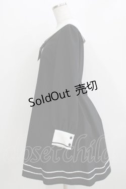画像2: Innocent World White / セーラーカラーAラインワンピース L ブラック H-26-04-07-039-IW-OP-NS-ZH