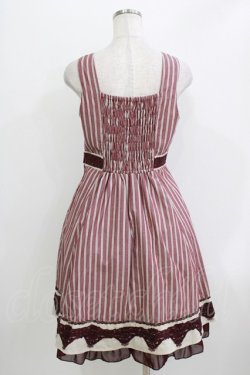 画像3: axes femme / ストライプ柄ジャンドレ M ワイン H-26-04-07-040-AX-SK-NS-ZH