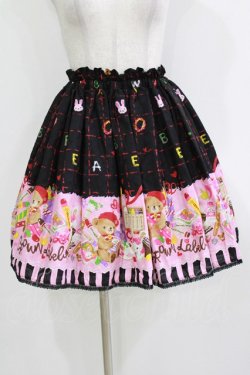 画像1: metamorphose / おえかきくまちゃんミニスカート Free ブラック H-26-04-07-041-ME-SK-NS-ZH
