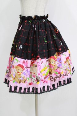 画像2: metamorphose / おえかきくまちゃんミニスカート Free ブラック H-26-04-07-041-ME-SK-NS-ZH