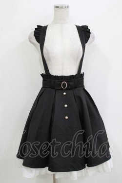 画像1: Amavel / パールバックルリボンスカート Free ブラック H-26-04-07-044-CA-SK-NS-ZH