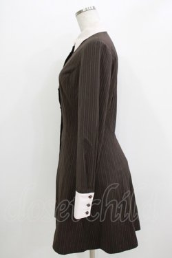 画像2: NO.S PROJECT / ストライプシャツワンピース M ブラウン H-26-04-07-045-LO-OP-NS-ZH