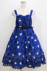 画像1: Angelic Pretty / Royal Cardsハイウエストジャンパースカート Free ブルー H-26-04-07-005-AP-OP-NS-ZH (1)