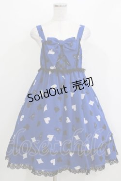 画像1: Angelic Pretty / Royal Cardsハイウエストジャンパースカート Free ブルー H-26-04-07-005-AP-OP-NS-ZH