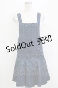 Innocent World / ドット柄サロペットジャンパースカート M ブルー H-26-04-07-049-IW-OP-NS-ZH