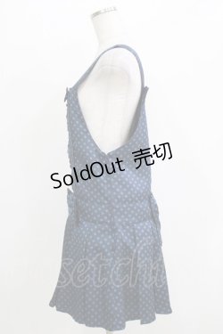 画像2: Innocent World / ドット柄サロペットジャンパースカート M ブルー H-26-04-07-049-IW-OP-NS-ZH