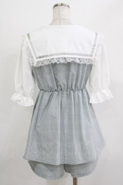 画像3: NOEMIE / レースフリルセーラーセットアップ M ブルー H-26-04-07-054-LO-OP-NS-ZH