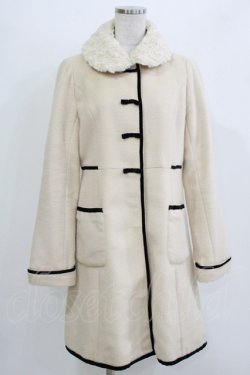 画像1: Secret Honey / ファーカラーコート Free アイボリー H-26-04-07-060-CA-CO-NS-ZH