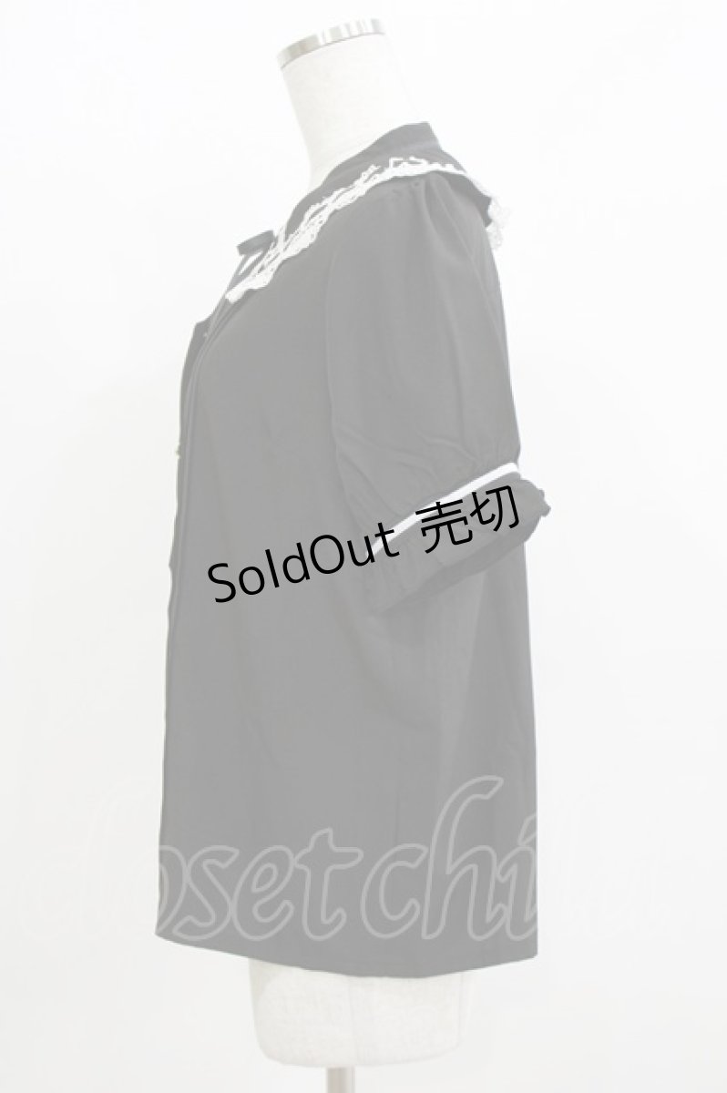 画像2: axes femme / カットワークブラウス L ブラック/ホワイト H-26-04-07-069-AX-BL-NS-ZH (2)