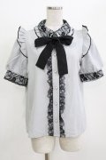 NOEMIE / レース切替ブラウス M グレー/ブラック H-26-04-07-071-LO-BL-NS-ZH