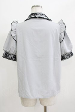 画像3: NOEMIE / レース切替ブラウス M グレー/ブラック H-26-04-07-071-LO-BL-NS-ZH