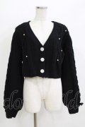 NOEMIE / パールボタンカーディガン M ブラック H-26-04-07-073-LO-TO-NS-ZH