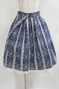 axes femme / バラ×ストライプ柄スカート M ブルー H-26-04-07-013-AX-OP-NS-ZH