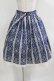 画像1: axes femme / バラ×ストライプ柄スカート M ブルー H-26-04-07-013-AX-OP-NS-ZH (1)