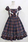 BABY,THE STARS SHINE BRIGHT / タータンチェックカチューシャ&リボンミニ袖ジャンパースカートセット Free ネイビー H-26-04-07-014-BA-OP-NS-ZH