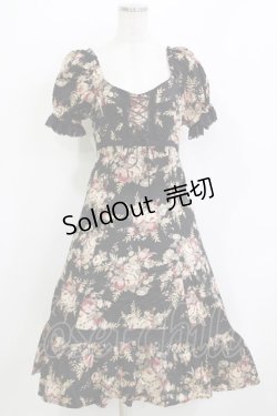 画像1: SERAPHIM / 花柄ワンピース Free ブラック H-26-04-07-017-LO-OP-NS-ZH
