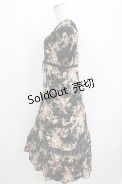 画像2: SERAPHIM / 花柄ワンピース Free ブラック H-26-04-07-017-LO-OP-NS-ZH