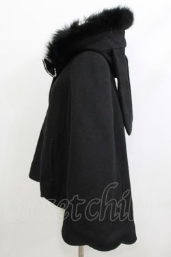 画像2: To Alice / ふわふわラビットマントコート(中綿入り) Free ブラック H-26-04-08-027-LO-CO-NS-ZH