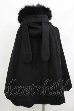 画像3: To Alice / ふわふわラビットマントコート(中綿入り) Free ブラック H-26-04-08-027-LO-CO-NS-ZH